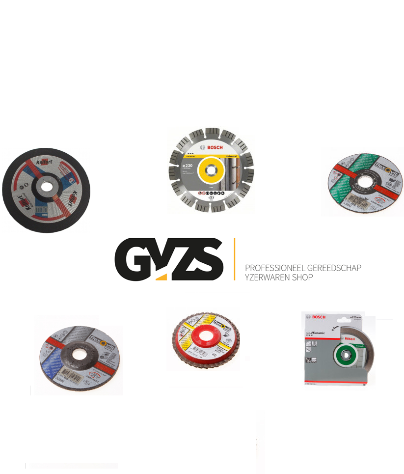 Gyzs logo met haakse slijpers